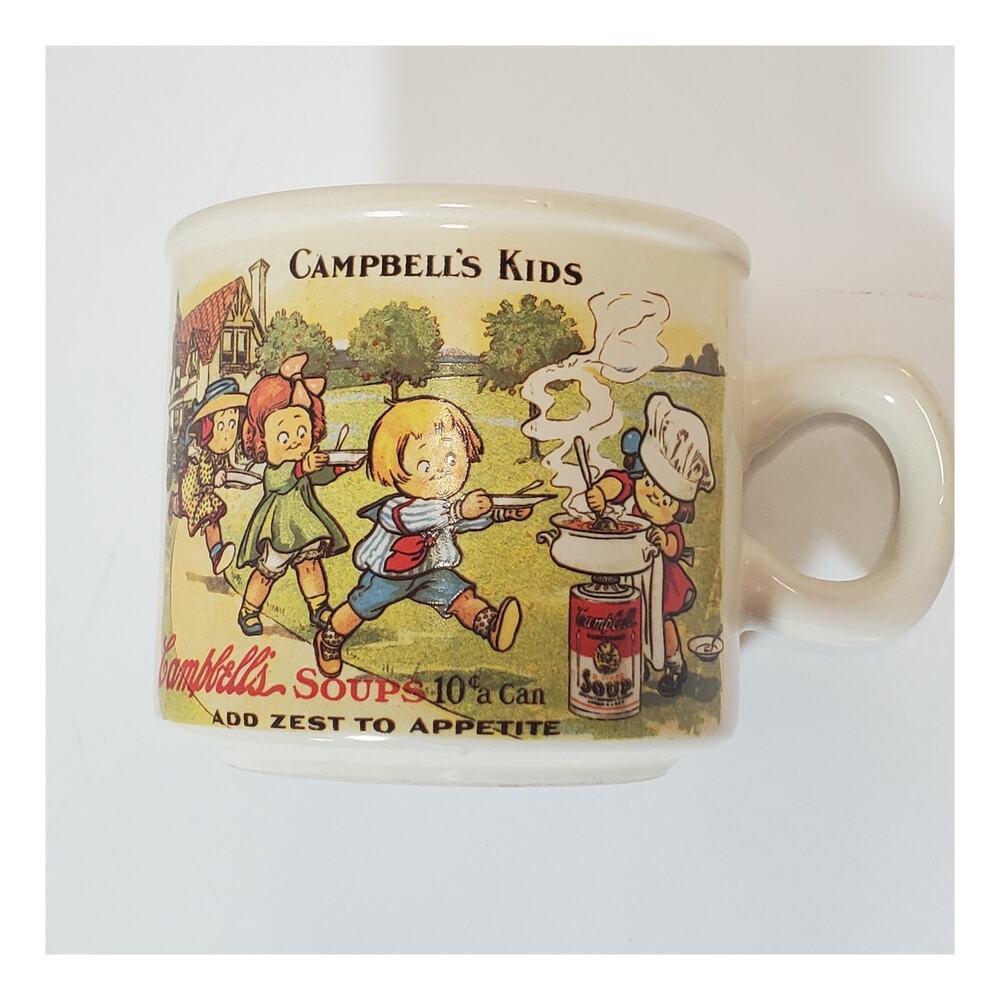 1994 Campbell's Kids Replica 1910 Postcard Mug Campbell Soup by Westwood Vintage